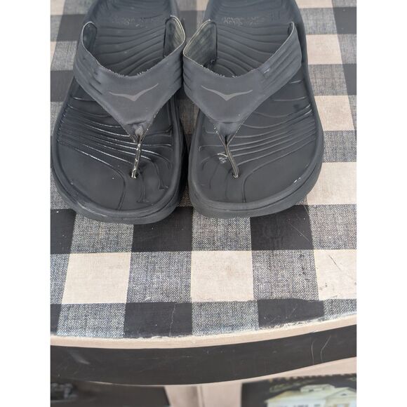 Hoka One One ORA Recovery Flip Flops Black Men's Size 10 - Picture 3 of 15